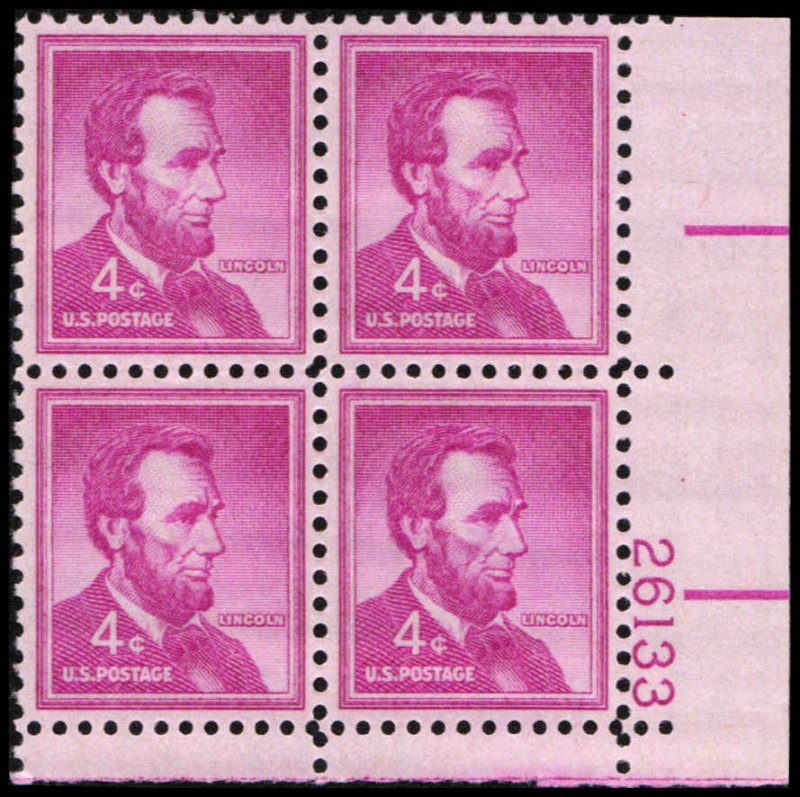 US #1036a LINCOLN MNH LR PLATE BLOCK #26133