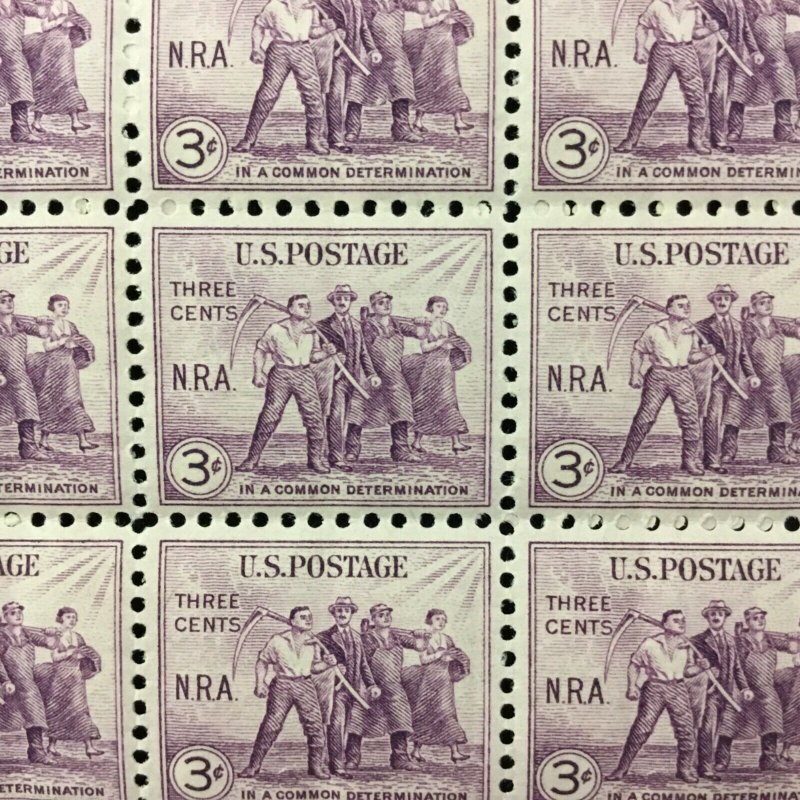 732   National Recovery Act   MNH 3c Sheet of 100    Issued in 1933