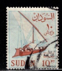 Sudan - #156 Sailboat - Used