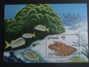 GRENADA- COLORFUL BEAUTIFUL LOVELY SEA SHELL :MNH S/S SHEET VERY FINE