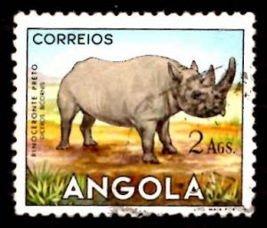 Angola 1953 African Black Rhinoceros Wild Animals 2a Scott.370 Used (#1)