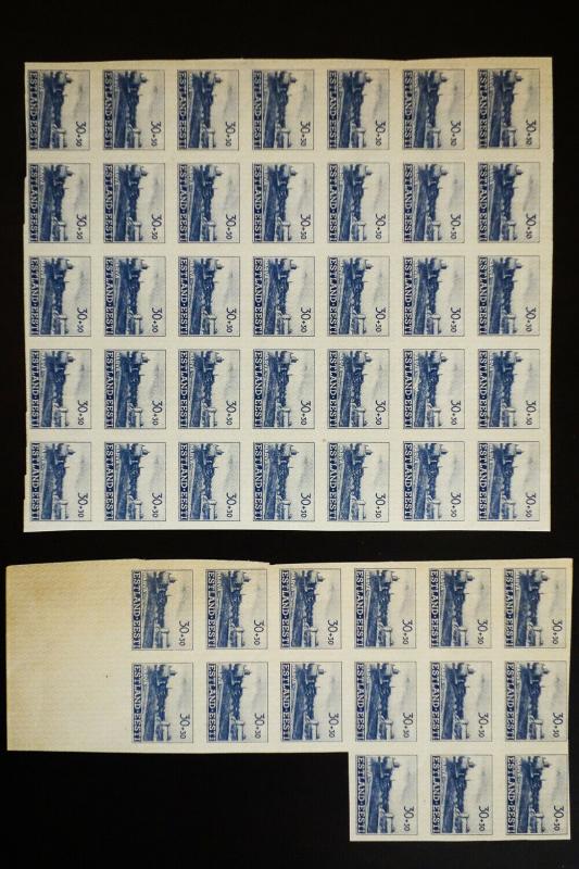 Estonia Hoard of 360 Imperforate #NB-3 Stamps