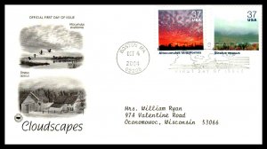 US 3878a-3878o Cloudscapes PCS of Eight Typed FDC