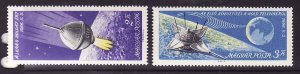 Hungary-Sc#1738-9-unused NH set-Space-Luna 9-1966-