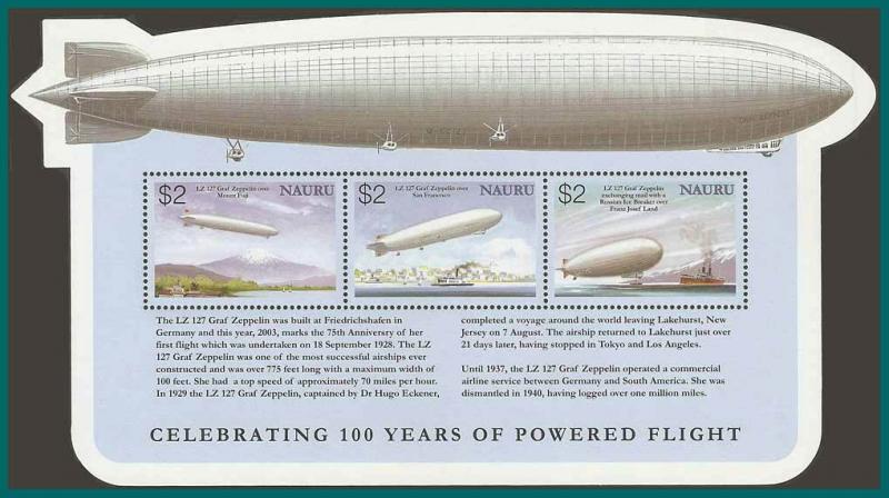 Nauru 2003 Powered Flight, MS, MNH 519,SGMS579