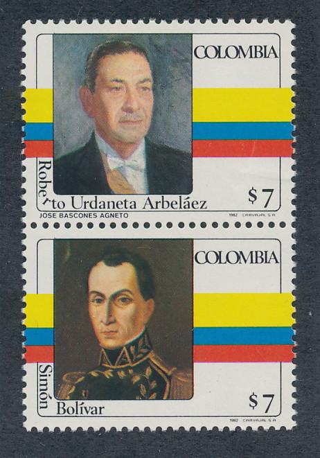 Colombia 1982 Scott  894f + 894a MH - Arbelaez , Bolivar 