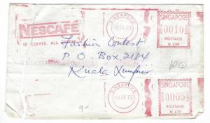 1973 Singapore Cover - Nescafe Coffee - Double Meter Stamped (RR21)