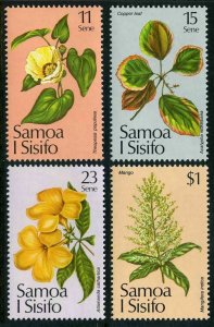 Samoa 562-565,565a,MNH. Christmas 1981.Flowers.Milo tree blossom,Copper leaf,