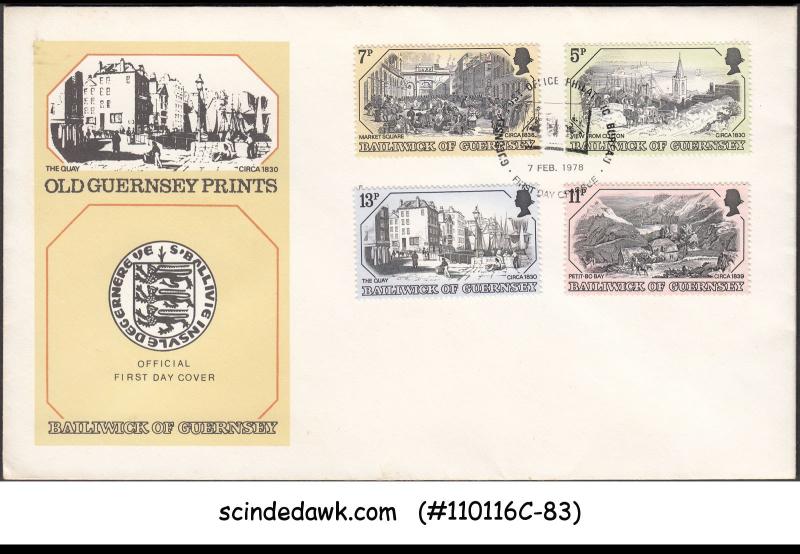 BAILIWICK OF GUERNSEY - 1978 OLD GUERNSEY PRINTS - 4V - FDC