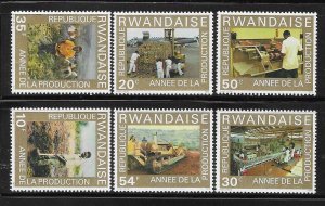 Rwanda 1975 Coffee industry pickers harvester Sc 699-704 MNH A3583