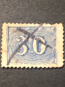 US stamp, Brazil 1866, blue 30r, Scott:44 - Michel:13, selo do brasil, Cat.£775