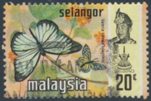 Selangor  Malaya  SC#  134 Used  Butterflies  see details & scans