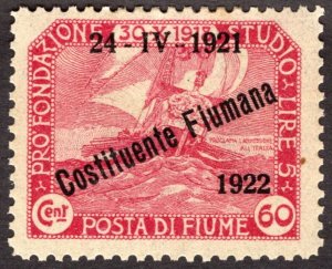 1922, Fiume 60c, MH, Sc 166