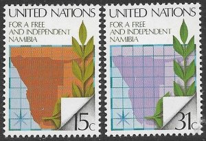 UNITED NATIONS NEW YORK 1979 Free Namibia Set Sc 312-313 MNH