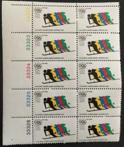 US #C85 MNH Plate Block of 10 Olympics Skiiers SCV $2.40 L21