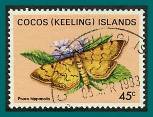 Cocos 1983 Butterflies Moths 3, 45c used  #96,SG93