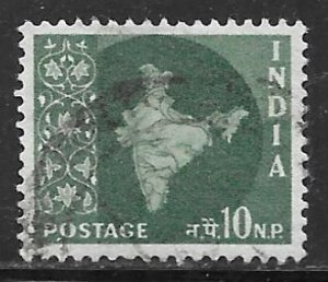 India 308: 10np Map of India, used, F-VF