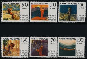 Vatican 607-12 MNH Saint Francis of Assisi, Art