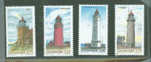 Denmark #1055-1058  Single (Complete Set) (Architecture) (Lighthouses)