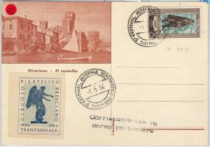 59581 -  ITALY - POSTAL HISTORY:  SPECIAL POSTMARK on postcard - 1954 - CHESS