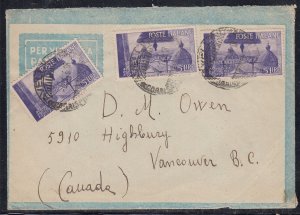 Italy - Jan 14, 1946 Airmail Cover to Canada