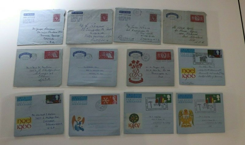 Great Britain Postal Stationary Airmail Letter sheet aerogram Lot 12 used FDC