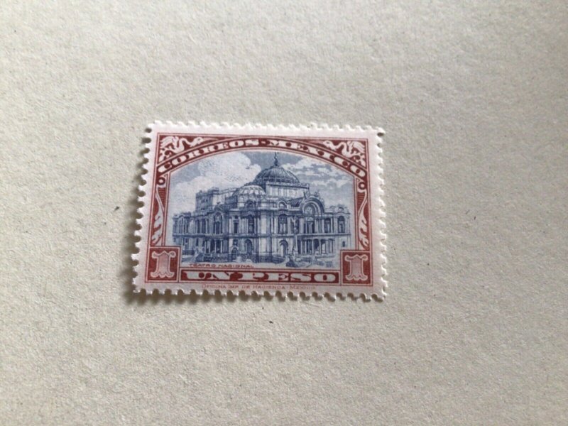 Mexico 1917 Palace of fine arts  un Peso mint never hinged stamp A11257