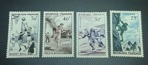 KAPPYSSTAMPS FRANCE #801-4 1956 SPORTS SET MINT VF NEVER HINGED GS0755