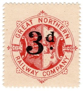 (I.B) Great Northern Railway : Letter Stamp 3d 