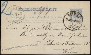 Austria Empire 10Kr Rohrpost Pneumatic Mail Postal Stationery Card G67586