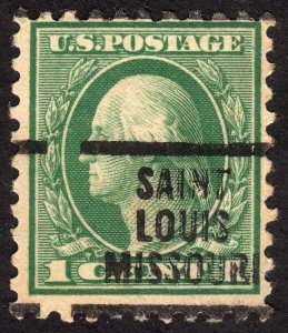 1921, US 1c, Washington, Used, Saint Louis precancel, Sc 543