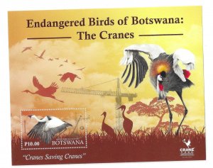 Botswana 2019 Endangered Cranes Birds S/S MNH C4