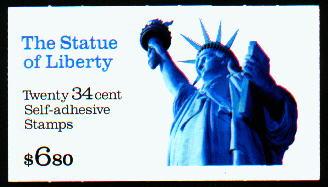 3485 BK283 PLATE #V2222  STATUE  OF LIBERTY VENDING BOOKLET