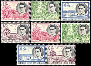 Belgian Congo 290-297, MNH, King Baudouin and Views of Congo