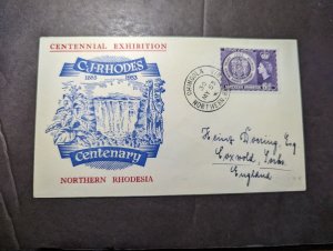 1953 British Northern Rhodesia Cover Chingola to Coxmold Yorks England