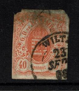 Luxembourg SC# 12, Used, thinned top - Lot 040917