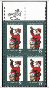 ♦SC#1472 8¢ Christmas: Santa Zip Block MNH 