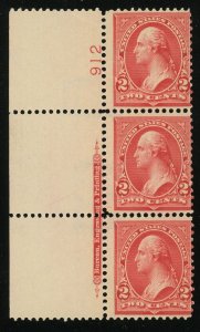 USA #279B George Washington 2c Postage Strip of 3 Stamps 1899 Mint OG