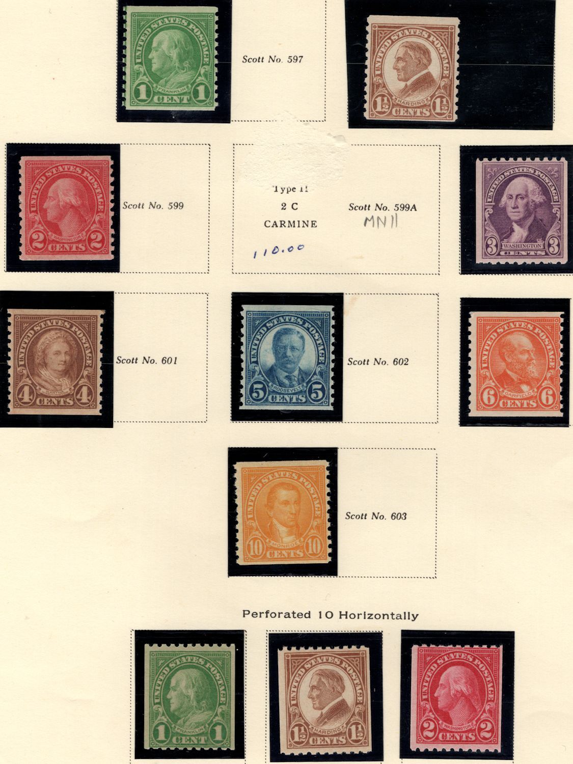 US #597 // 723 VF mint never hinged, complete set, plus 722, 723, VERY ...