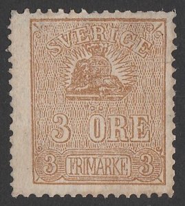 SWEDEN 1862 Lion 3o greyish-brown perf 14. SG 12bc cat £300