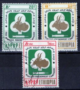 Ethiopia 1338-1340 Used Pan-African Rinderpest Campaign Animals ZAYIX 0124M0358