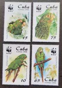 *FREE SHIP Cuba WWF Parrot Parakeet 1998 Bird Fauna (stamp) MNH *c scan