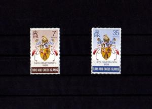 TURKS & CAICOS - 1970 - QE II - NEW CONSTITUTION - ARMS - MINT - MNH SET!