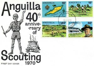 1970 Anguilla Boy Scout 40th anniv FDC