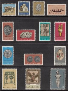 CYPRUS 1966 Definitives; Scott 278-91, SG 283-96; MNH