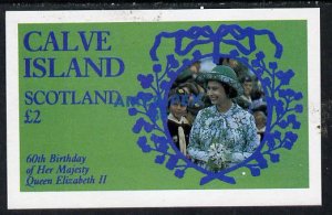 CALVE IS - 1986 - Q.E.II, AMERIPEX Blue o/p - De Luxe Sheet-M. N. H.-Local Issue