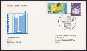 GERMANY 1983 Lufthansa first flight postcard to TORONTO CANADA.............A6402