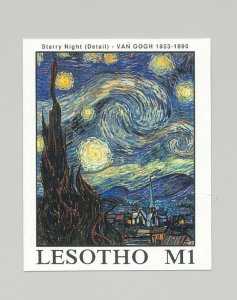 Lesotho #664 Art, Starry Night, Van Gogh 1v Imperf Proof