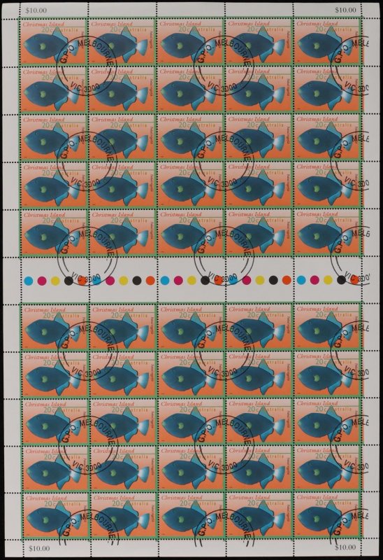 Christmas Island 1993-2002 sheets. Total FV $400. SG cat £709. (11 sheets).