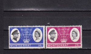 LI07 Montserrat 1966 Royal Visit to the Caribbean mint hinged stamps